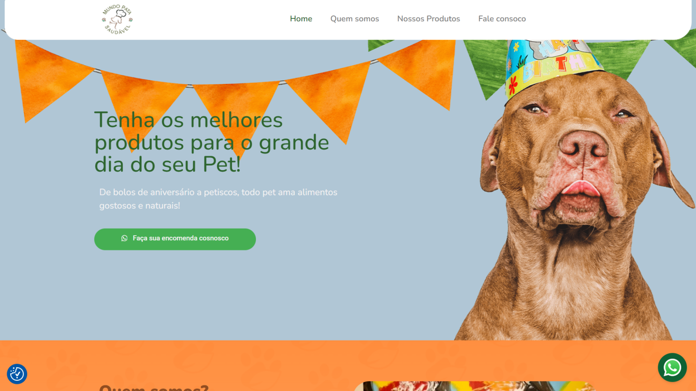 Site desenvolvido para a Mundo Pata Saudável