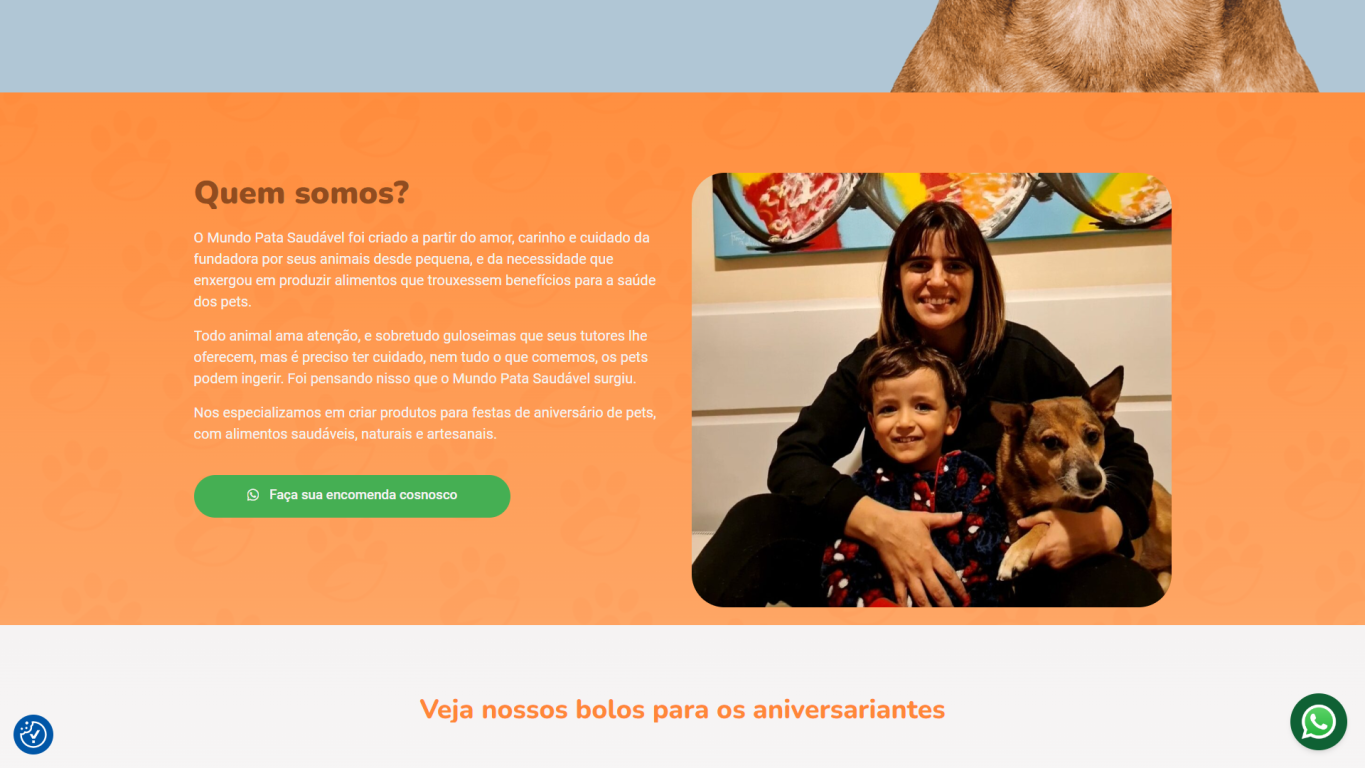 Site desenvolvido para a Mundo Pata Saudável Quem Somos