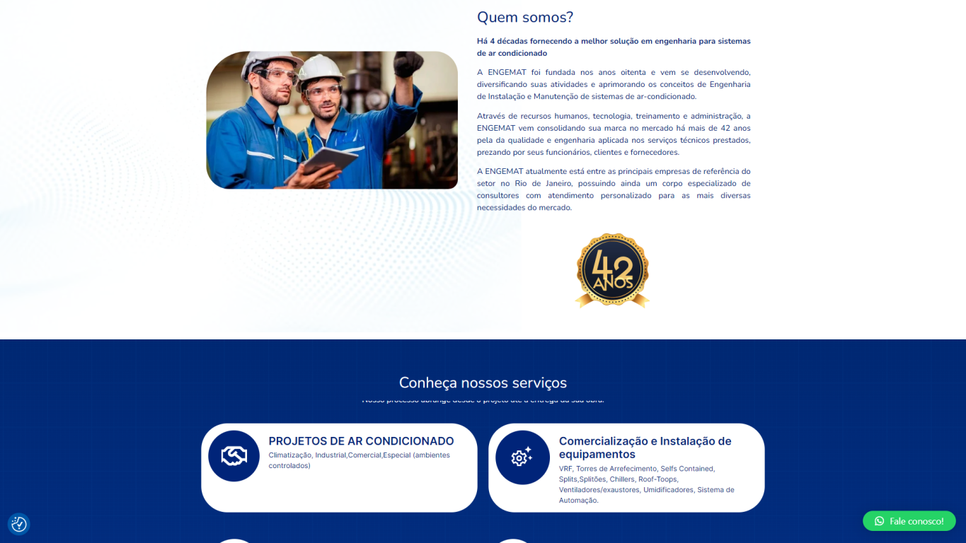 Site ENGEMAT Quem Somos