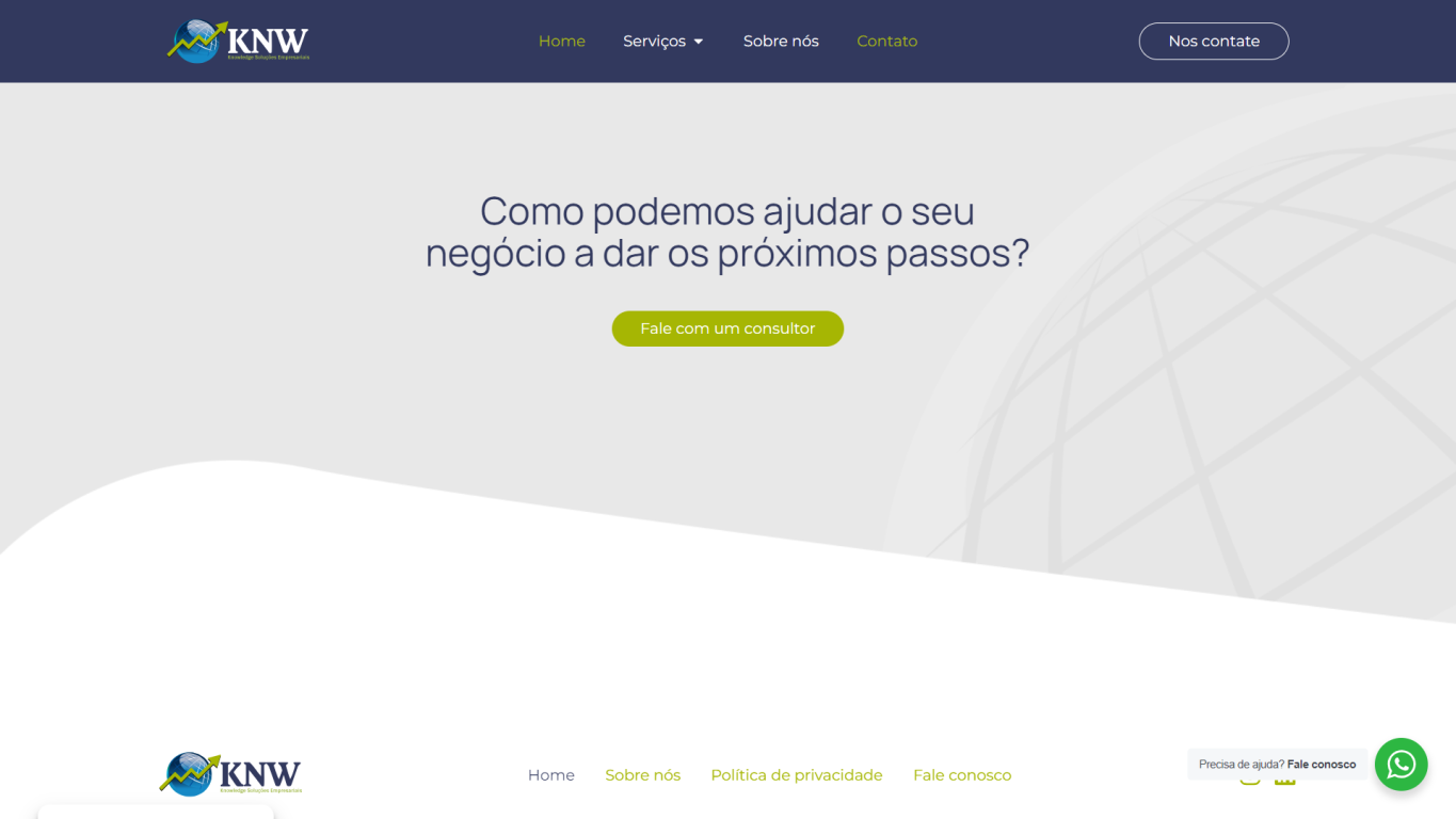 Site KNW Chamada pra Ação
