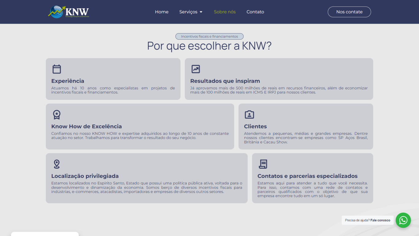 Site KNW Por que nos escolher