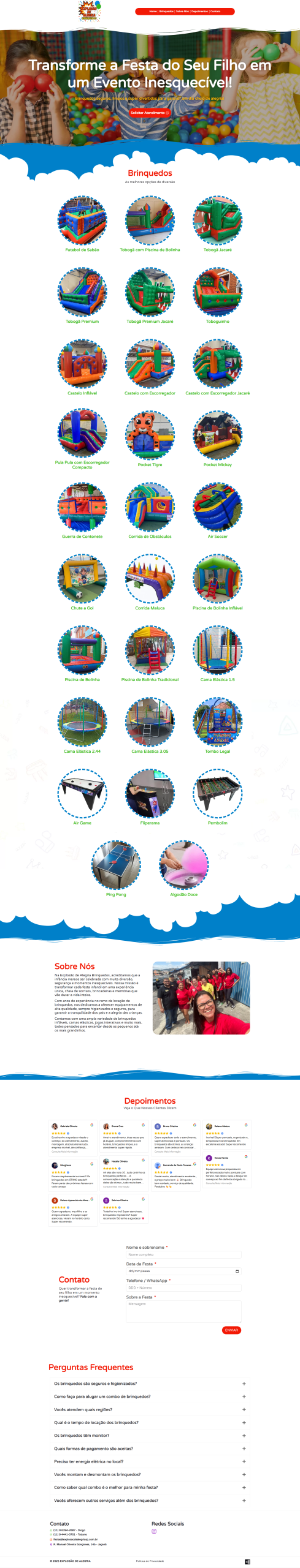 Site da Explosão de Alegria Brinquedos